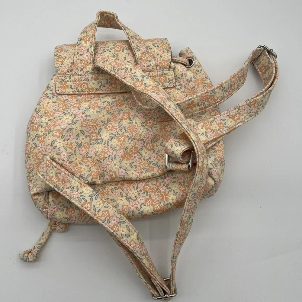 Wild‎ Fable Brown Mini Drawstring Backpack Floral Adjustable Straps